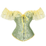Floral Jacquard Lace Shoulder Straps Palace Corset