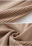 Women's Casual High-Waisted Solid Color Wide-Leg Knitted Pants