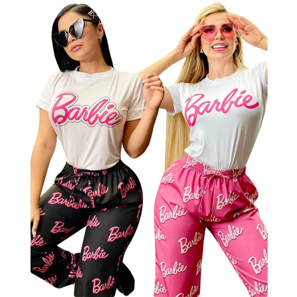 Fashion Cute Print Ladies Short Sleeve Pant Set