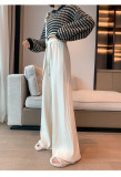 Women's Casual High-Waisted Solid Color Wide-Leg Knitted Pants