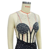 Sparkling Sleeveless Feather Shorts Jumpsuit