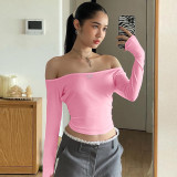 Casual Off Shoulder desire style self-cultivation Short Sassy Women's Top