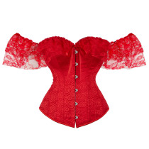 Floral Jacquard Lace Shoulder Straps Palace Corset