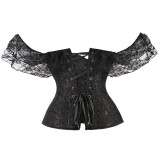 Floral Jacquard Lace Shoulder Straps Palace Corset