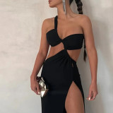 One-shoulder Fashionable Split Dress