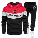 Printed Sports Hoodie + Long Pants Men's Sweatsuit 2-Piece Set