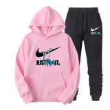Men's  Printed Loose-fitting Hoodie Trendy Suit