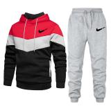 Men's Hooded Sporty Loose Fit Sweatshirt Set