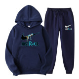 Men's  Printed Loose-fitting Hoodie Trendy Suit