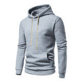 Men's Long Sleeve Suit European and American Casual Plaid Hooded Sports Suit