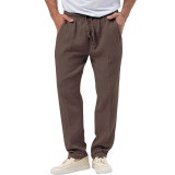 Men's Solid Color Casual T-Shirt Long Sleeve Shirt and Pants Set