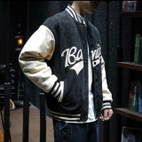Men's Loose Fit Suede Baseball Jacket