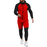 Customizable Logo Color Block Sportswear Set for Men