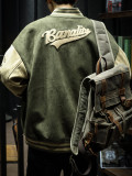 Men's Loose Fit Suede Baseball Jacket