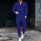 Men's Suit with Wafer Checkered Long Sleeve