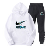 Men's  Printed Loose-fitting Hoodie Trendy Suit