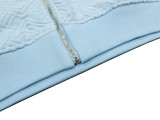 Plaid Velvet Fabric Long Pants Fleece Jacket Sports Suit for Men and Women
