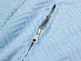 Plaid Velvet Fabric Long Pants Fleece Jacket Sports Suit for Men and Women