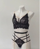 Women's Lace Hollow Out Chain Temptation Lingerie Set