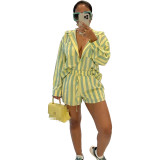 Autumn Fashion Loose Striped Shirt Two Piece Women's Clothing