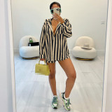 Autumn Fashion Loose Striped Shirt Two Piece Women's Clothing