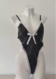 Women's Seductive Cut-Out Back Patent Leather Teddy Lingerie