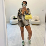 Autumn Fashion Loose Striped Shirt Two Piece Women's Clothing