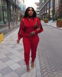 Casual Sportswear Two Piece Zipper Jacket Sweatsuits Pant Set