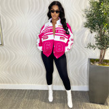 Letter Print Baseball Varsity Jacket Detachable 2 Piece Set Cyber Racer Cropped Jackets Trench Coats+ Skirt Matching Tracksuits