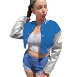 Fashionable Embroidered Patchwork Slim-fit Baseball Jacket