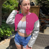 Fashionable Embroidered Patchwork Slim-fit Baseball Jacket