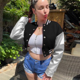 Fashionable Embroidered Patchwork Slim-fit Baseball Jacket
