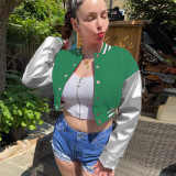 Fashionable Embroidered Patchwork Slim-fit Baseball Jacket
