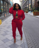 Casual Sportswear Two Piece Zipper Jacket Sweatsuits Pant Set