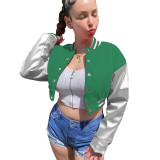 Fashionable Embroidered Patchwork Slim-fit Baseball Jacket