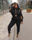 Casual Sportswear Two Piece Zipper Jacket Sweatsuits Pant Set