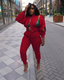 Casual Sportswear Two Piece Zipper Jacket Sweatsuits Pant Set