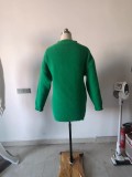 Letter Pattern Jacquard Knit Pullover Sweater