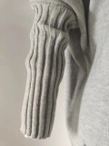 Amazon Knitted Sweater Women's Cardigan Letter Loose Mid-length Jacket Hooded