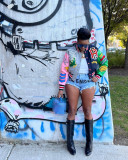 Varsity Print Baseball Jacket Letterman Women Crop Streetwear Racing Bomber Coat