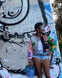 Varsity Print Baseball Jacket Letterman Women Crop Streetwear Racing Bomber Coat