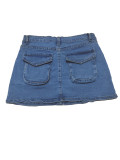 Slim Stretch Denim Mini Covered Hip Skirt