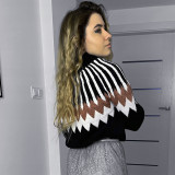 Amazon Knitted Sweater Diamond-shaped Pullover Loose Cashmere Sweater For Women
