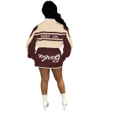 2023 Autumn/Winter Motorcycle Style Detachable Jacket Mini Skirt Two Piece Set
