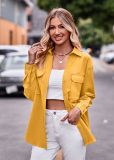 Casual Double Pockets and Single Button Closure Long-Sleeved Shirt