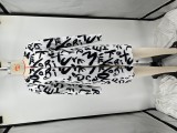 White Black Print Long Sleeve Women Coat High Atreet Chic Lady Fashion Women T Shirt Young Party Top