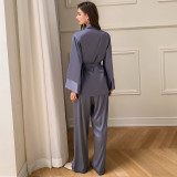 Women's Pajamas Long Sleeve Satin Chiffon Home Clothes Loungewear Set