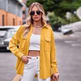 Casual Double Pockets and Single Button Closure Long-Sleeved Shirt