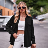 Casual Double Pockets and Single Button Closure Long-Sleeved Shirt