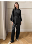 Women's Pajamas Long Sleeve Satin Chiffon Home Clothes Loungewear Set